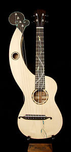 BRUCE WEI Solid Maple, Tenor Harp Ukulele, MOP Inlay, Hard Case HU-2007