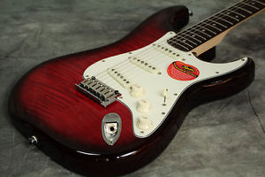 Used Squier / Standard Strat FMT Crimson Red Transparent Squire from JAPAN EMS