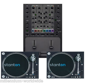 2 STANTON STR8150 DIRECT DRIVE DJ TURNTABLES w/ RANE TTM57MKII MIXER AUTH DLR