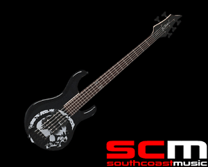 RRP AU$1500 BC RICH JOHN MOYER 5 STRING HAVOC SKULL ELECTRIC BASS