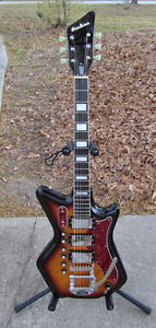 MINT NOS 2008 EASTWOOD AIRLINE 59 CUSTOM 3P DLX SUNBURST GUITAR & OHSC L@@K