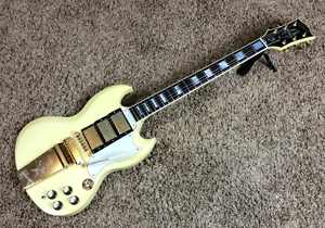 Video! 1988 Gibson SG Les Paul Custom '61 Reissue Aged White 3 Pickup