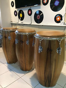 Handmade Pepper Wood PM Percussion Conga Set of 3 RARE