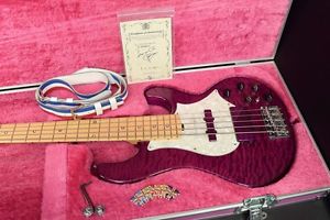 ESP 20th L'Anniversary Bardic See Thru Purple Electric Bass Guitar Free shipping