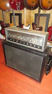 Vintage 1960's Silvertone Model 1484 Twin Twelve Guitar Amp Piggy Back Reverb