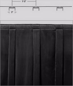 Theatre Curtains New Black Velour with 50% Fullness