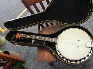ANTIQUE Lange Banjo Nice Quality Inlaid w/ Case