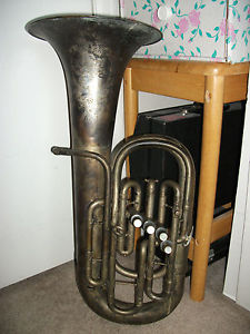 Working 1920s Pro Bb baritone horn 4-valves - by HARRY B JAY. Plays Well.
