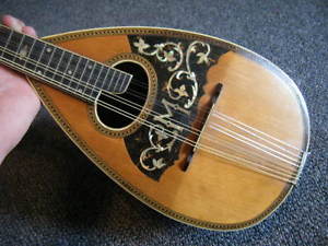 Ca1915 Vintage Larson Brothers Mother-of-Pearl Inlaid Maurer Bowlback Mandolin