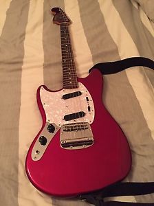 Fender Mustang Left Handed, Lefty. 2006 CIJ Candy Apple Red Matching Headstock.