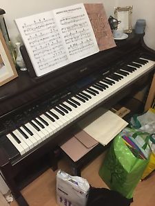Roland KR-575 Digital Piano, Polished Mahogany, in good condition