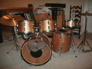 Vintage Slingerland Gold Sparkle Drum Set