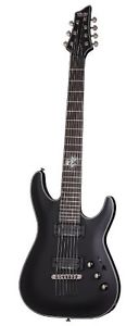 Schecter Blackjack Slim Line Series C-7 7-String Electric Guitar, Satin Black,