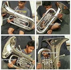 TUBA  EB FLAT LATEST IN CHROME POLISH + HARD CASE BOX + MOUTHPC +FREE SHIPPING