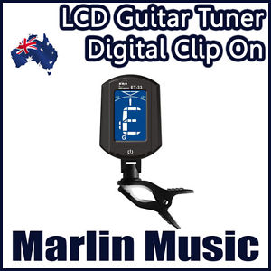 NEW - ET33 LCD Clip On Guitar Tuner - Portable Mini Chromatic