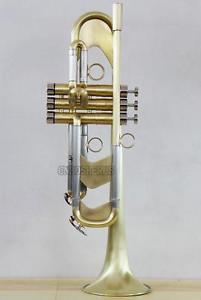 2017 Professional Heavy Trumpet Horn Monel Valve Brushed Brass Finish New Case