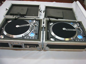 2x Numark TTX1 Professional Turntables with road cases.