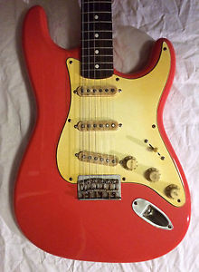 Custom Fender Stratocaster Stratocaster 64' Fiesta Red hardtail Mahogany Relic
