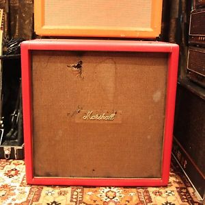 Vintage 1969 Marshall RED 4x12 Basketweave Plexi T1511 JMP Speaker Cabinet Cab