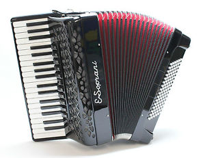 FISARMONICA E. Soprani 96 Bass, 4-chörig, nero, Musette mit 3 (J). Garanzia