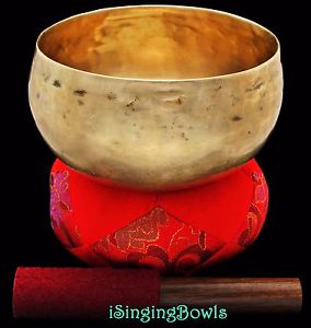 Antique Tibetan Singing Bowl: Lotus 6 7/8