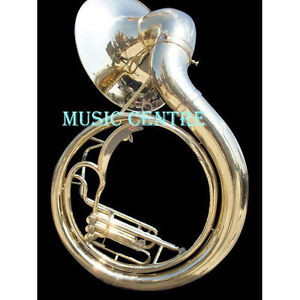 SOUSAPHONE BIG BELL SIZE 25 INCH BRASS POLISH PURE BRASS MADE +CASE BOX +MOUTHPC