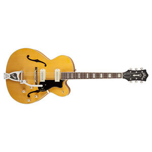 Guild X-175B Manhattan Hollowbody Guitar, Blonde, Rosewood Board +Picks