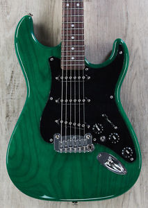 G&L USA S-500 Guitar, Clear Forest Green, Rosewood Board, Modern Classic Neck
