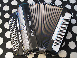 PAOLO SOPRANI CHROMATIC LMMM "FRENCH MUSSETTE"  BUTTON ACCORDION/ACCORDIAN