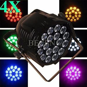 4 pcs DJ PAR 64 18x18w LED LIGHT RGBWA+UV 324watt DMX512 STAGE PARTY SHOW