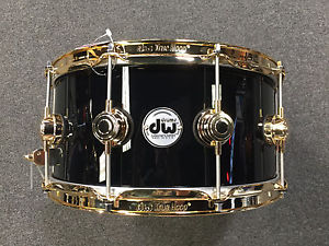 DW Drum Workshop Collectors 6.5x14 Black Finish Ply Gold HW Snare Drum $659.94