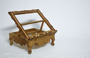 EARLY VICTORIAN GILTWOOD & CARVED TABLETOP MUSIC STAND