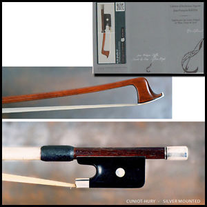 French silver mounted violin bow - Cuniot-Hury,  Raffin certificate !