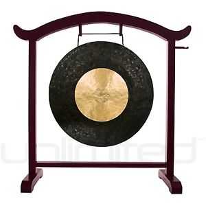 28” Dark Star Gong on the Deeper Meaning Gong Stand with Mallet
