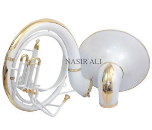 King Size Sousaphone Big Bell 25" White Colored For Sale W/ Carry Bag