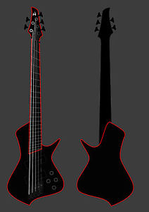 WEGuitarsUK - Sp, 5 String, Fanned Fret, Bass Guitar - Hand Made to Order.