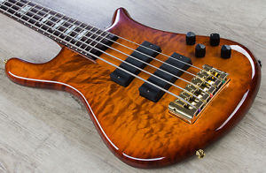 Spector Euro5LX 5-String Bass, Ultra Amber Gloss, Bartolini Pickups +Picks