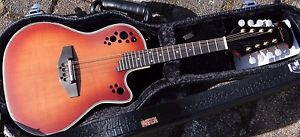 NEU Ovation Mandoline mit OP24+ Preamp super BühnenSound massive Decke Koffer