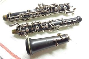 Vintage F. Loree Grenadilla Full Conservatory Oboe Low Bb w/ Reso Split D Banana