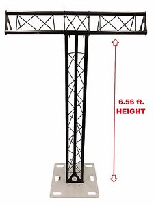 Totem 2m 6.56ft Black Triangle Metal Truss Tower + Base Vertical T-Truss System