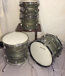 Vintage Rogers Holiday "blue Strata"drum Set Made In USA
