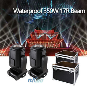 2PCS NEW Waterproof Outdoor 350W 17R Beam Lighting Moving Head w/ flightcase