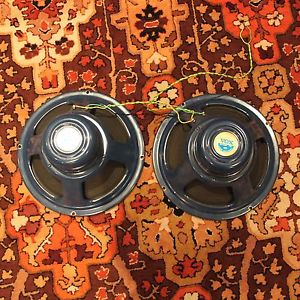 Vintage 1964 Vox JMI Pair 12" Alnico Blue Celestion Speakers T530 AC30 AC15