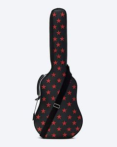 SAINT LAURENT 2350$ New Black Leather Stars Embroidery California Guitar Case