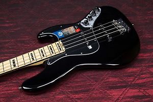 Fender American Elite Jazz Bass V, Maple Electric Bass Guitar Black 031605