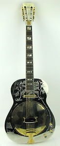 Dean Resonator Chrome Acoustic Electric Guitar w/ After Market Case  NR