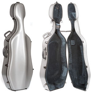 Eastman CL18 Classic Silver 4/4 Cello Case - Wheels - Grey Interior - AUTHORIZED