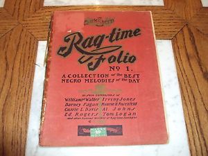 ANTIQUE SHEET MUSIC - RAG-TIME FOLIO - EXTREMELY RARE - BLACK AMERICANA 80 PAGES