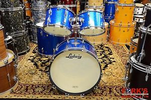 Vintage Ludwig 1960's 4 PC Drumset / Blue Sparkle