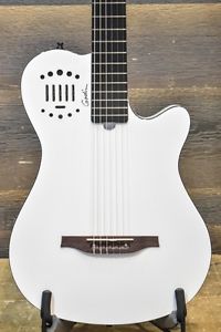Godin Multiac Grand Concert Duet Ambiance White "SF" E/C Guitar w/ Bag #16152122